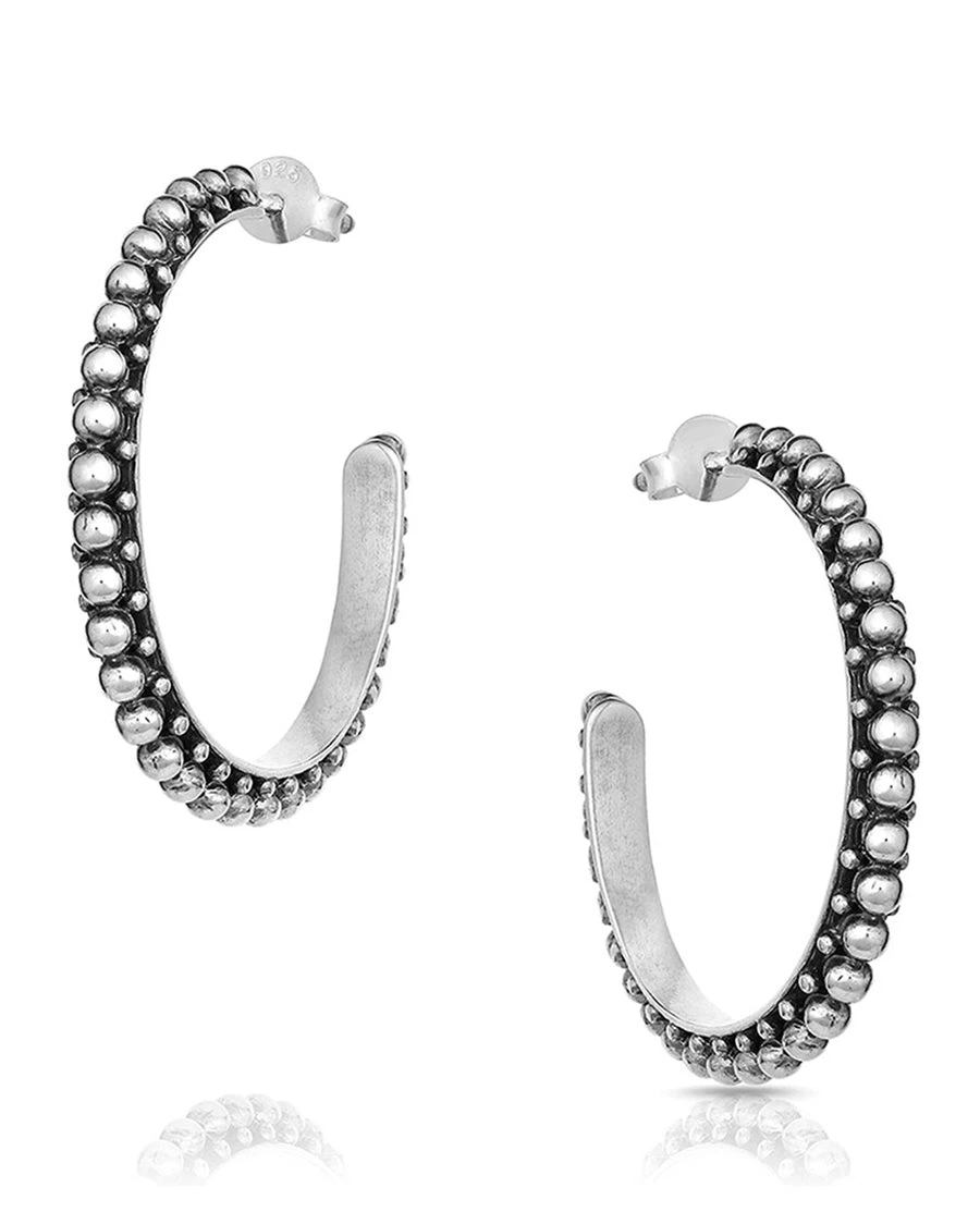Montana Silversmiths Women's Bead Hoop Earrings 3 Montana Silversmiths Women's Bead Hoop Earrings