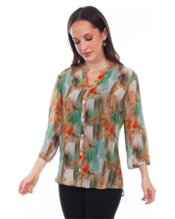 Scully Women's Multi Color Print Blouse