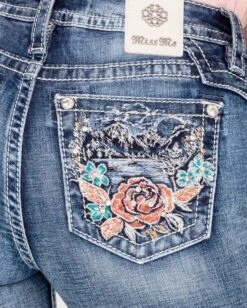 Women's Floral Journey Bootcut Jeans -Ladies Western Cowboy Shop M3718B 0002 Layer6