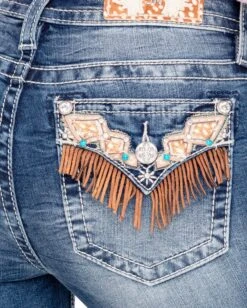 Women's Forever Fringe Bootcut Jeans -Ladies Western Cowboy Shop M3722B 0001 Layer9