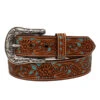 Women's Floral Overlay Turquoise Belt -Ladies Western Cowboy Shop MFW202205 HP 0029 A1534108