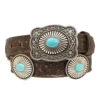 Women's Floral Embossed & Oval Conchos Belt -Ladies Western Cowboy Shop MFW202205 HP 0032 A1529402