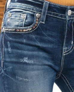 Women's Love And Peace Bootcut Jeans -Ladies Western Cowboy Shop MMJ 2 0000 M3444B51