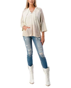 Women's Embroidered Hoodie Top