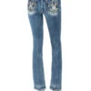 Women's Fleur De Lis Mid-Rise Bootcut Jeans -Ladies Western Cowboy Shop MMJ 0039 M3846B C