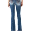 Women's Americana Horsheshoe Mid-Rise Bootcut Jeans -Ladies Western Cowboy Shop MMJ 0043 M3845B C