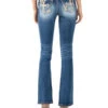 Women's Floral Cross Mid-Rise Bootcut Jeans -Ladies Western Cowboy Shop MMJ202205 0016 M3864B C