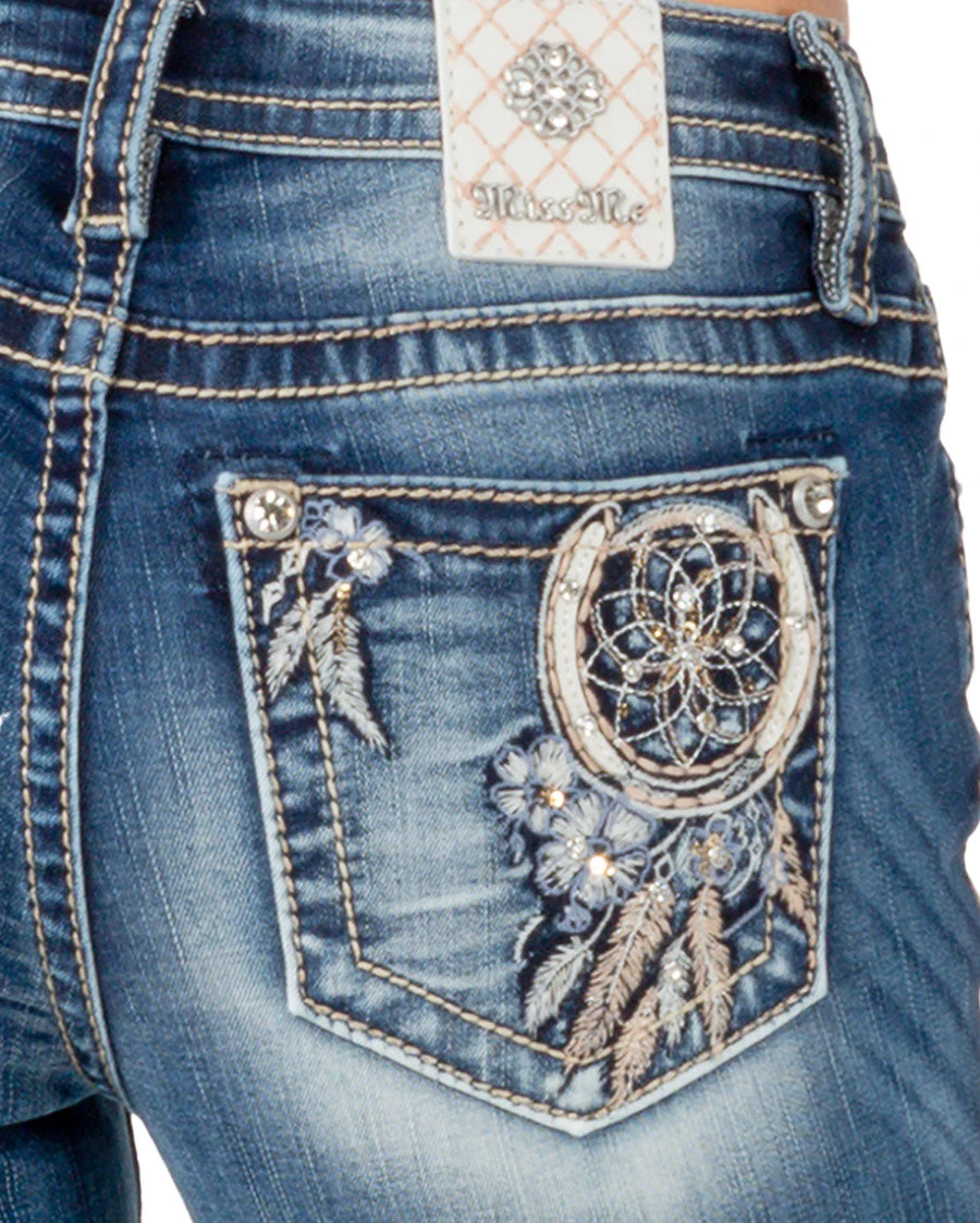 Women's Floral Dreamcatcher Mid-Rise Bootcut Jeans 5 Women's Floral Dreamcatcher Mid-Rise Bootcut Jeans - Image 3