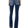 Women's Criss Cross Mid-Rise Bootcut Jeans -Ladies Western Cowboy Shop MMJ202205 0044 M3444B54 C