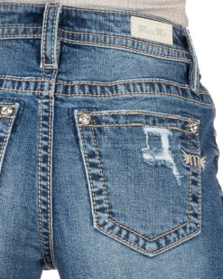 Women's Distressed High-Rise Shorts -Ladies Western Cowboy Shop MMJ202205 0051 H3636H40 D