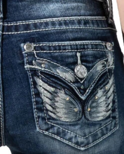 Women's Angel Wing Bootcut Jeans -Ladies Western Cowboy Shop MMJ202211 0005 M3080B32