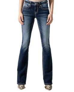 Women's Angel Wing Bootcut Jeans -Ladies Western Cowboy Shop MMJ202211 0007 M3080B32