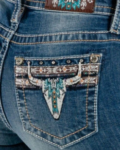 Women's Turquoise Steelhead Bootcut Jeans -Ladies Western Cowboy Shop MMJ 0008 M3812B 4