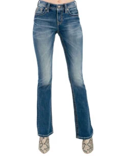 Women's Turquoise Steelhead Bootcut Jeans -Ladies Western Cowboy Shop MMJ 0011 M3812B 1