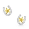 Montana Silversmiths Women's Two Tone Horseshoe Star Earrings -Ladies Western Cowboy Shop MON 0014 ER803 1