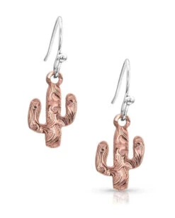 Montana Silversmiths Women's Desert Darling Rose Cactus Earrings