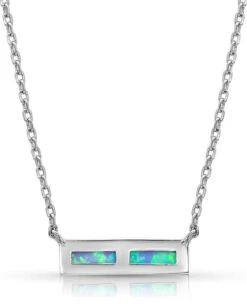Montana Silversmiths Women's Opal Bar Necklace 7 Montana Silversmiths Women's Opal Bar Necklace -Ladies Western Cowboy Shop NC4386 0002 Layer1