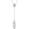 Montana Silversmiths Women's Dreamy Rose Feather Necklace -Ladies Western Cowboy Shop NC4643 0000 NC4643