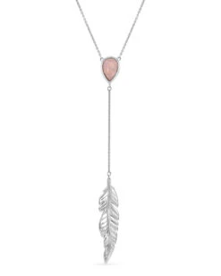 Montana Silversmiths Women's Dreamy Rose Feather Necklace