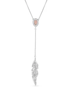Montana Silversmiths Women's Dreamy Rose Feather Necklace -Ladies Western Cowboy Shop NC4643 0002 NC4643 alt