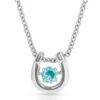 Montana Silversmiths Women's December Dancing Birthstone Horseshoe Necklace -Ladies Western Cowboy Shop NC4742 DEC 0000 Layer1