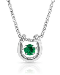 Montana Silversmiths Women's May Dancing Birthstone Horseshoe Necklace
