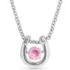 Montana Silversmiths Women's October Dancing Birthstone Horseshoe Necklace -Ladies Western Cowboy Shop NC4742 OCT 0000 Layer1