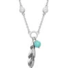 Montana Silversmiths Women's Feather & Turquoise Necklace -Ladies Western Cowboy Shop NC4827 0000 NC4827
