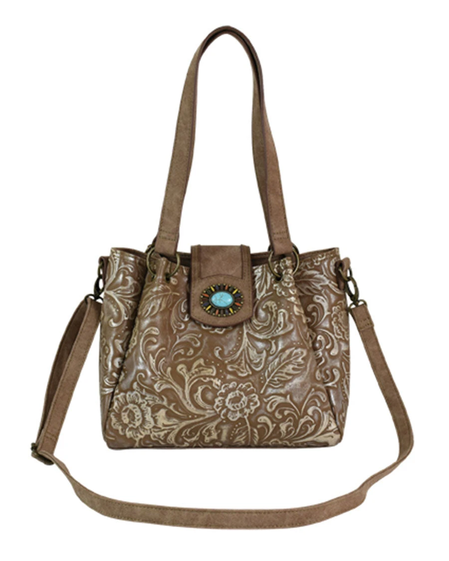 Women's Embossed Tooling Shoulder Bag 3 Women's Embossed Tooling Shoulder Bag