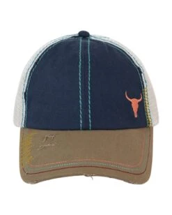 Women's Cow Skull Ponytail Baseball Cap