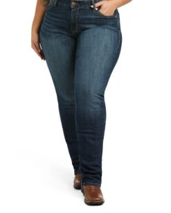 Ariat Women's R.E.A.L. Perfect Rise Analise Stackable Straight Leg Jeans 13 Ariat Women's R.E.A.L. Perfect Rise Analise Stackable Straight Leg Jeans -Ladies Western Cowboy Shop Template 0089 S22 WMS WEST 10039603 front plus