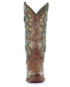 Corral Women's Cognac Glitter Inlay Western Boots -Ladies Western Cowboy Shop Untitled 12 0002 Levels1