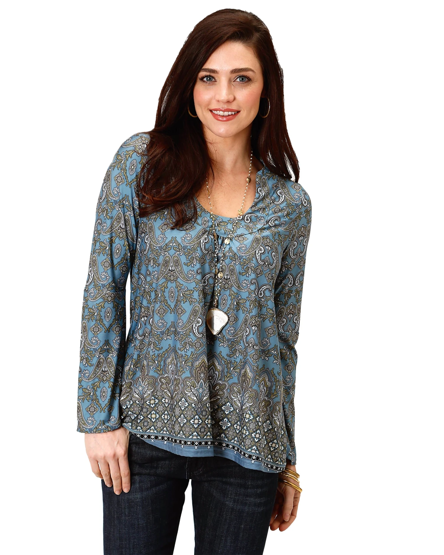ROPER Women's Paisley Print Blouse 3 ROPER Women's Paisley Print Blouse