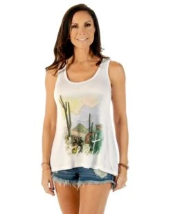 Women's Desert Sunset Ivory Tank Top