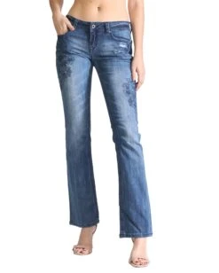 Women's Dark Embroidered Easy Bootcut Jeans 6 Women's Dark Embroidered Easy Bootcut Jeans -Ladies Western Cowboy Shop Untitled 1 0001 EB2166 FRONT