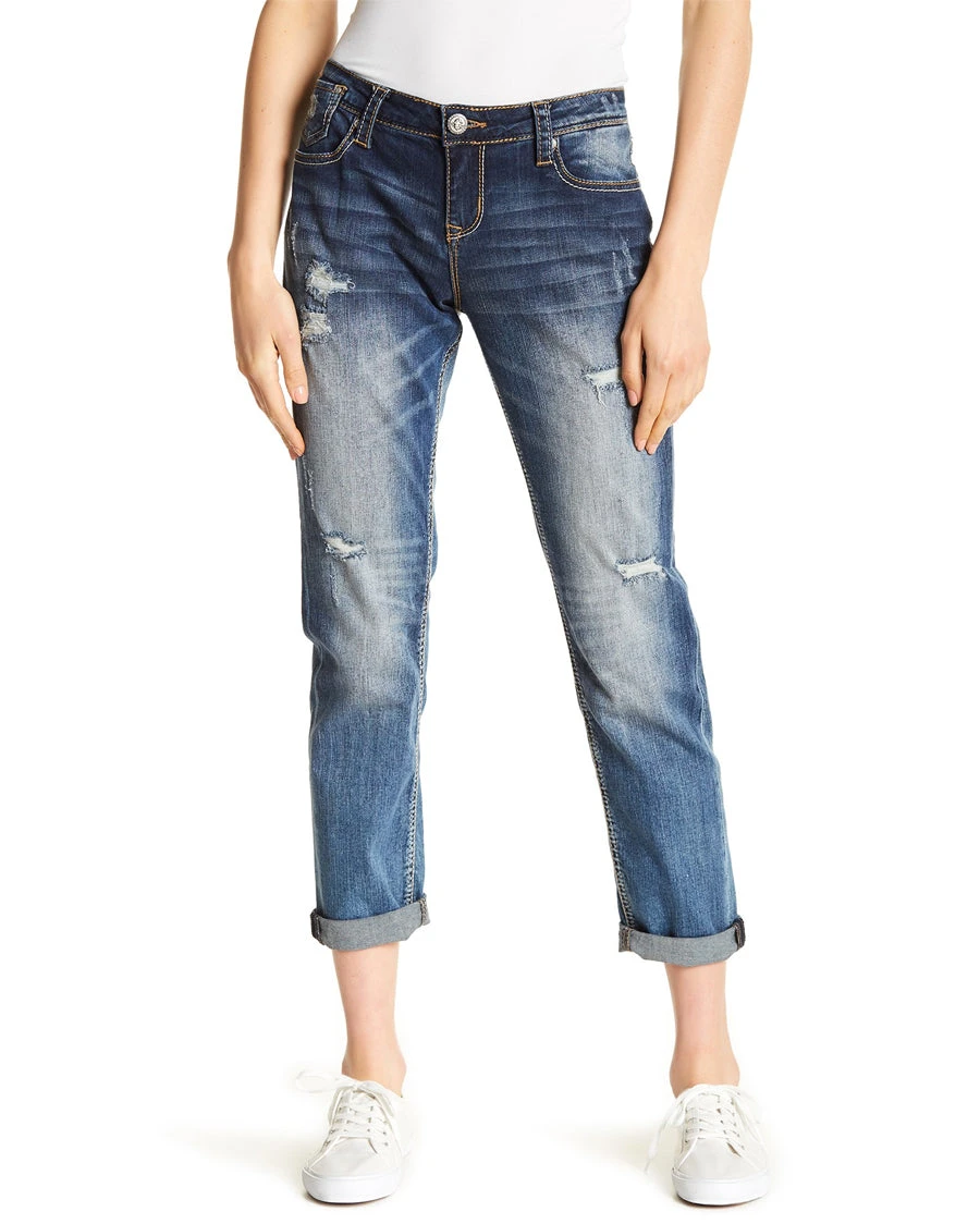 Women's Boyfriend Faded Jeans 4 Women's Boyfriend Faded Jeans - Image 2