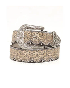 Women’s Leather And Lace Western Belt