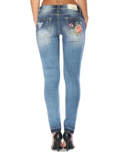 Women’s Floral Embroidered Skinny Jeans