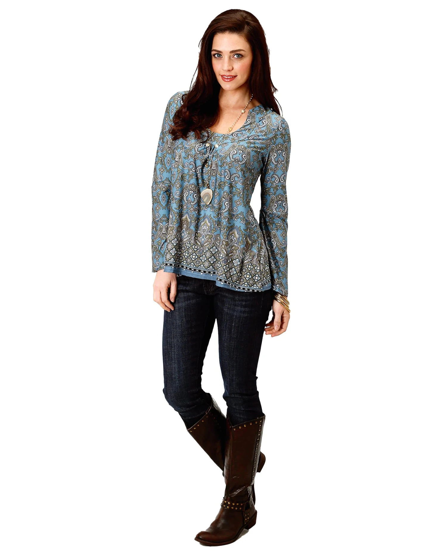 ROPER Women's Paisley Print Blouse 5 ROPER Women's Paisley Print Blouse - Image 3