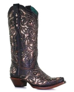 Corral Women's Inlay Embroidery Western Boots
