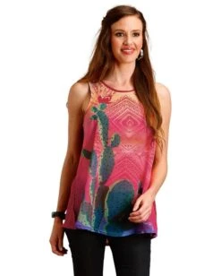 ROPER Women's Cactus Scene Western Top
