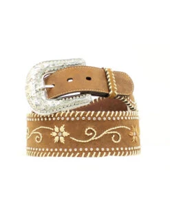 Nocona Women's Floral Embroidery Wide Belt
