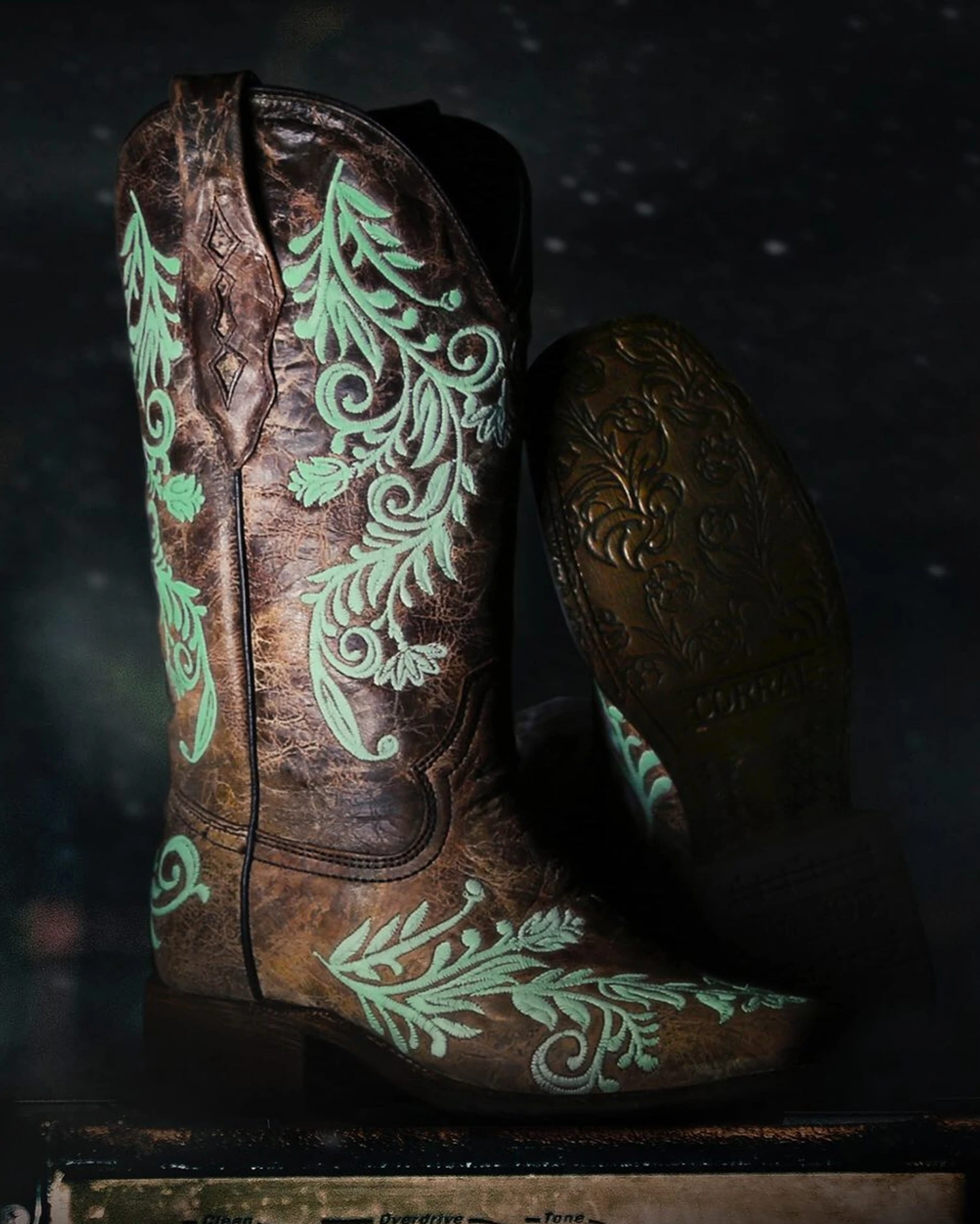 Corral Women's Floral Embroidery Glow In The Dark Western Boots 4 Corral Women's Floral Embroidery Glow In The Dark Western Boots - Image 2