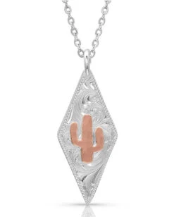 Montana Silversmiths Women's Two Tone Cactus Necklace