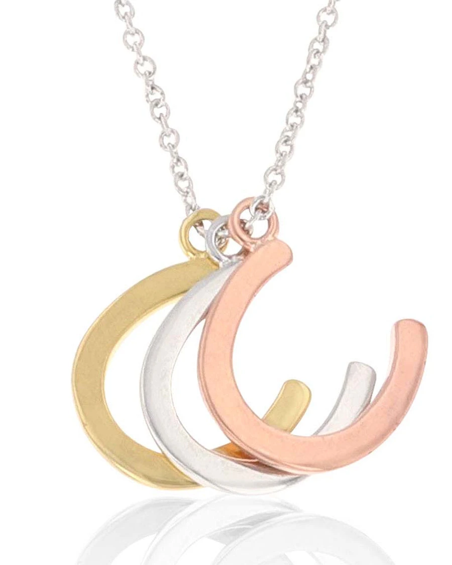 Montana Silversmiths Women's Trio Horseshoe Charm Necklace 3 Montana Silversmiths Women's Trio Horseshoe Charm Necklace