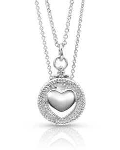 Montana Silversmiths Women's Every Second Counts Heart Locket Necklace