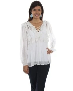 Scully Women's Swiss Dot Blouse