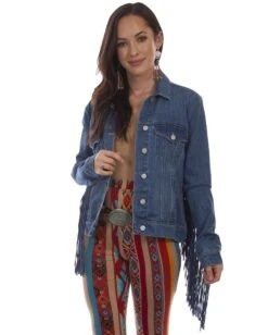 Scully Women's Classic Fringe Denim Jacket