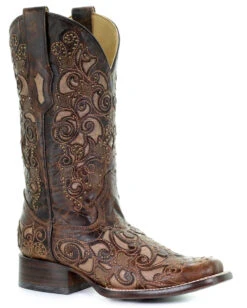 Corral Women's Studded Inlay Western Boots