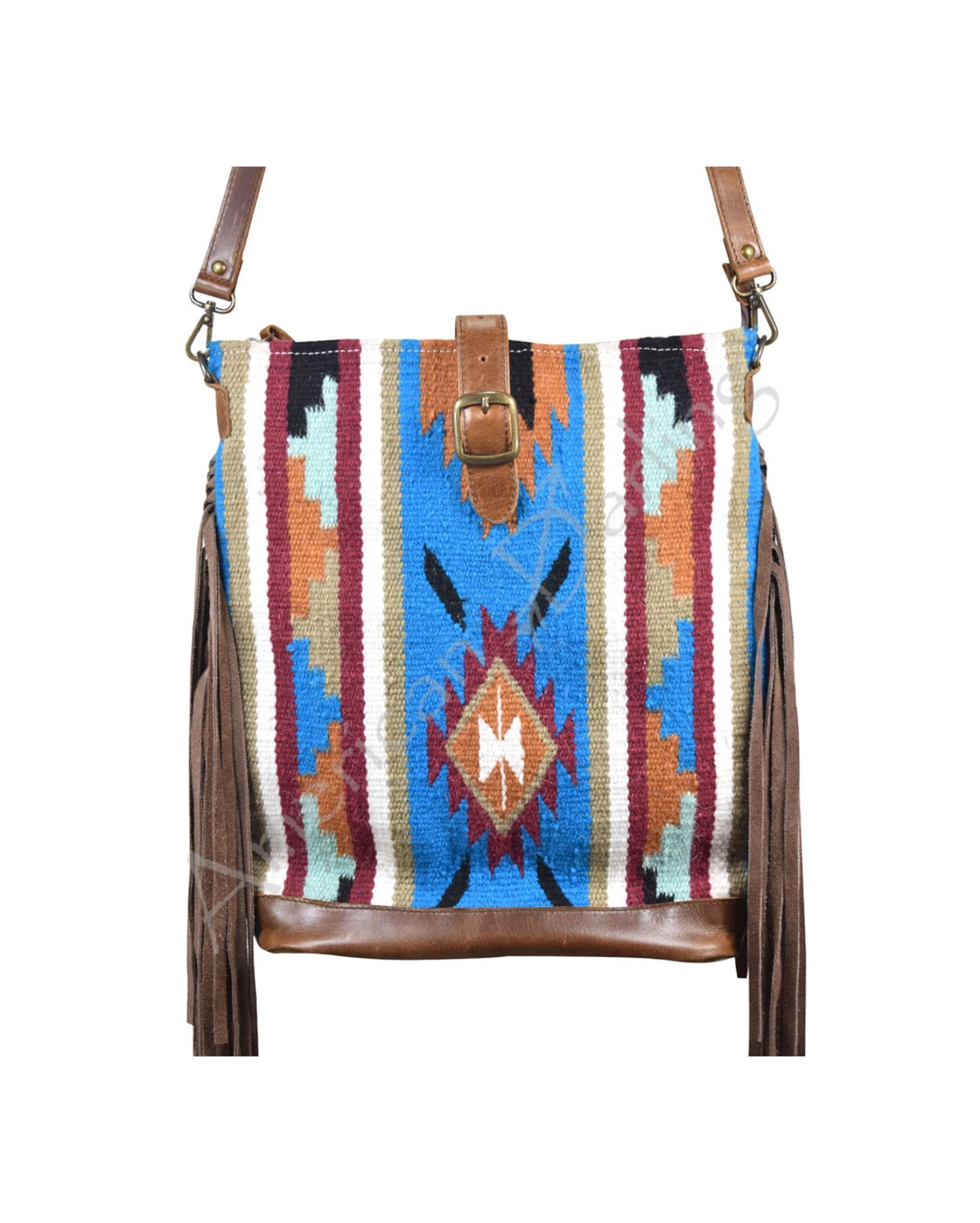 Women's Aztec Saddle Blanket Buckle Tote 3 Women's Aztec Saddle Blanket Buckle Tote